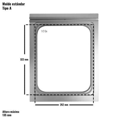 Molde standard para 1 tabuleiro 1/2Gn para Bützmann BT-5 traysealer