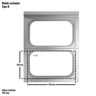 Molde standard para tabuleiros de 2 1/4Gn para traysealer Bützmann BT-5